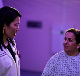 Doctor talking to patient