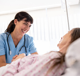 Image of patient talking to provider.