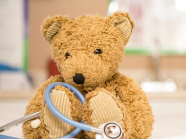 Teddy bear with a stethoscope