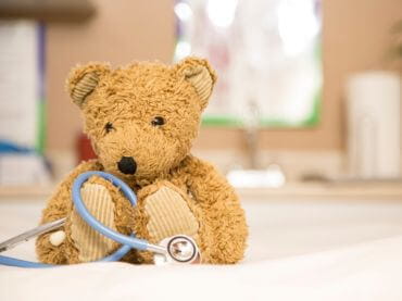 Teddy bear with a stethoscope