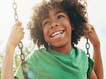 Child on a swing