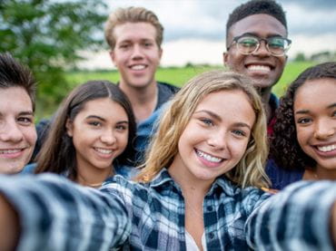 Group of teens taking a selfie