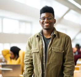 Smiling college student