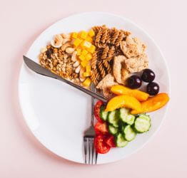 Plate of health foods