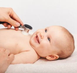 Infant at a checkup