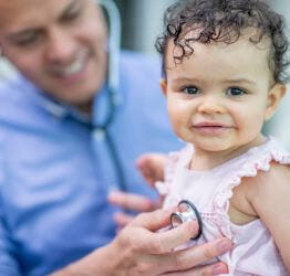Toddler at a checkup