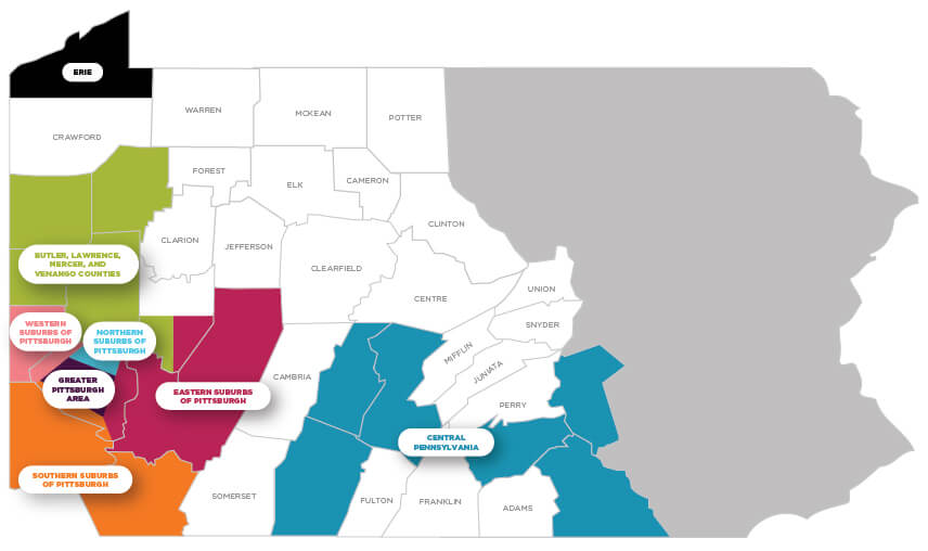 UPMC CCP regional locations map