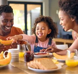 Family having breakfast