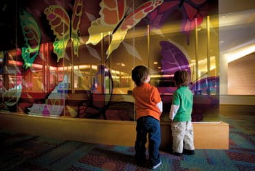 UPMC Children's Hospital of Pittsburgh interior butterfly wall