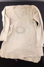 A child’s shirt from 1951 – the shirt is accompanied by a story by its owner’s mother of how her daughter recovered from pneumonia thanks to the care she received at Children’s.