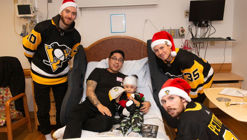 Pittsburgh Penguins holiday visits to UPMC Children's Hospital of Pittsburgh