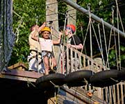 Girl on ropes course