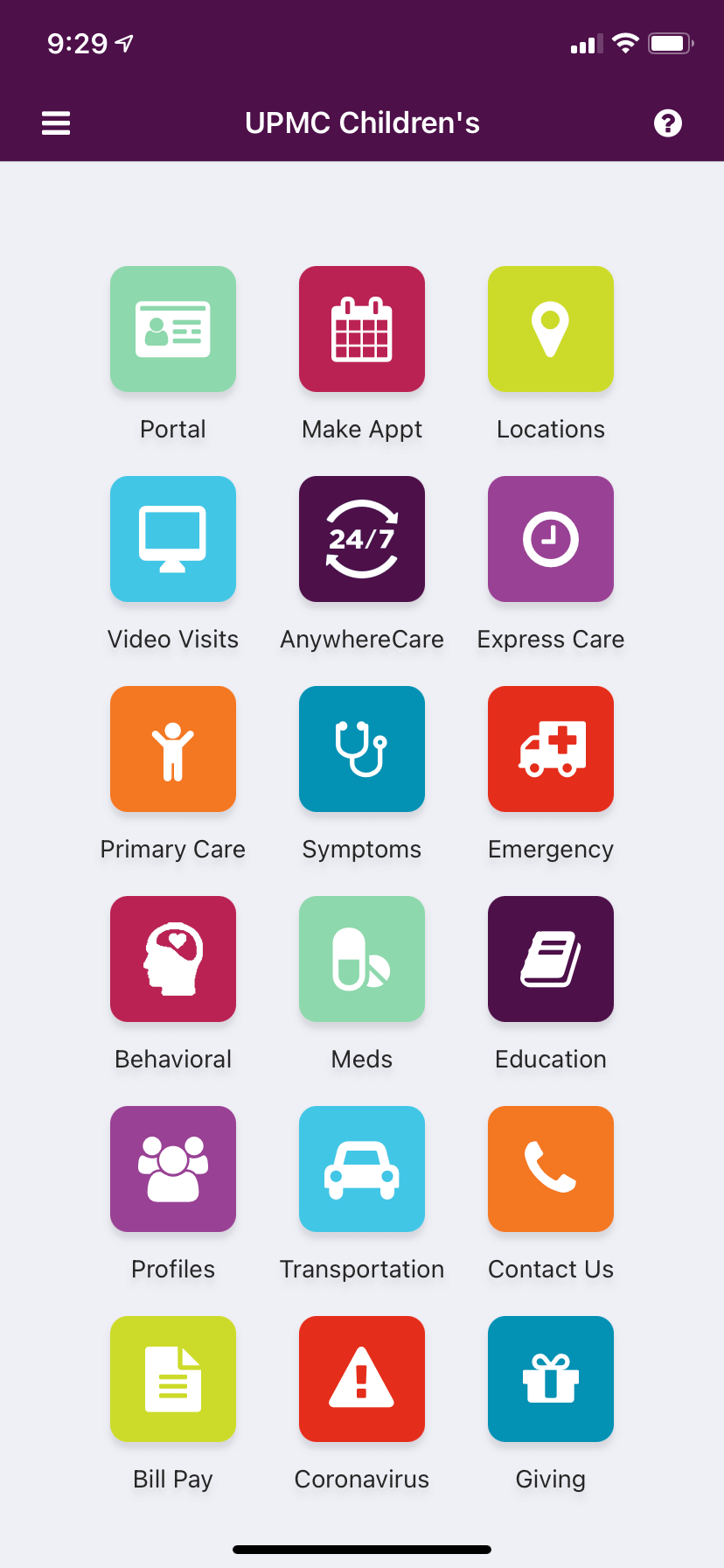 ChildrensPGH App Home