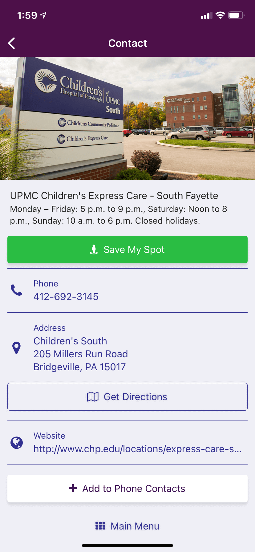 ChildrensPGH App Express Care