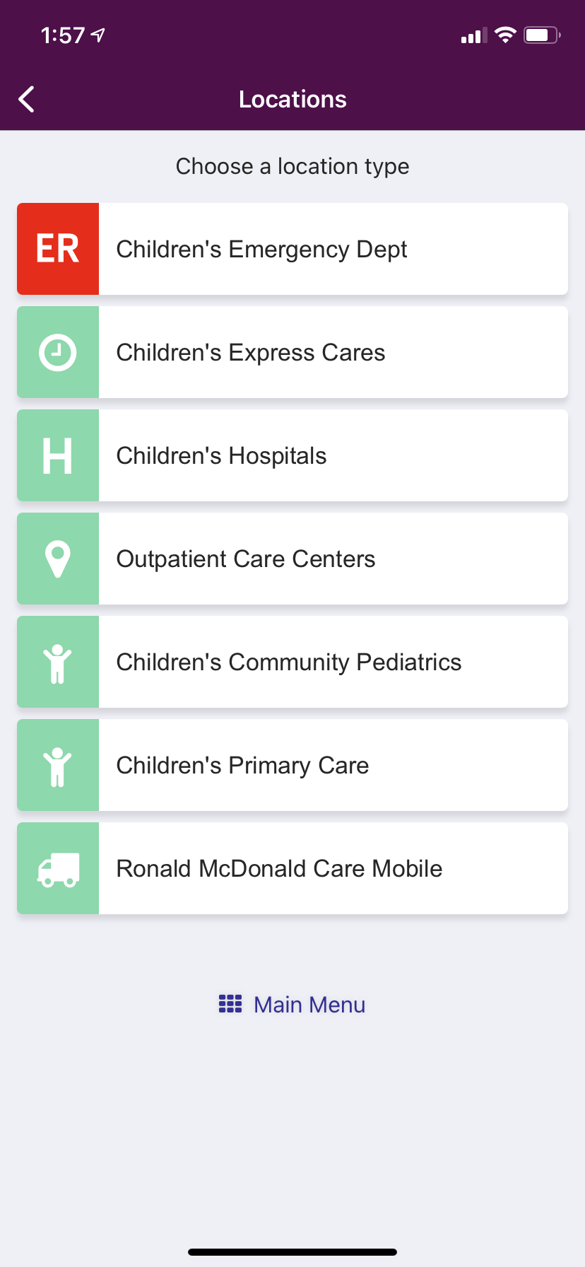 ChildrensPGH App Locations