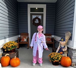 Ella Weisbord dressed as a doctor for Halloween