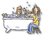Injury Prevention Bath Time cartoon