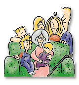 Injury Prevention Before You Bring Your Baby Home family on couch cartoon