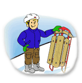 Injury Prevention Sledding cartoon