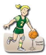 Injury Prevention Basketball cartoon