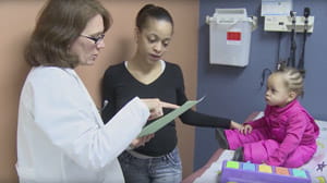 Clinician with family