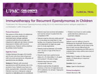 Immunotherapy for Recurrent Ependymomas in Children