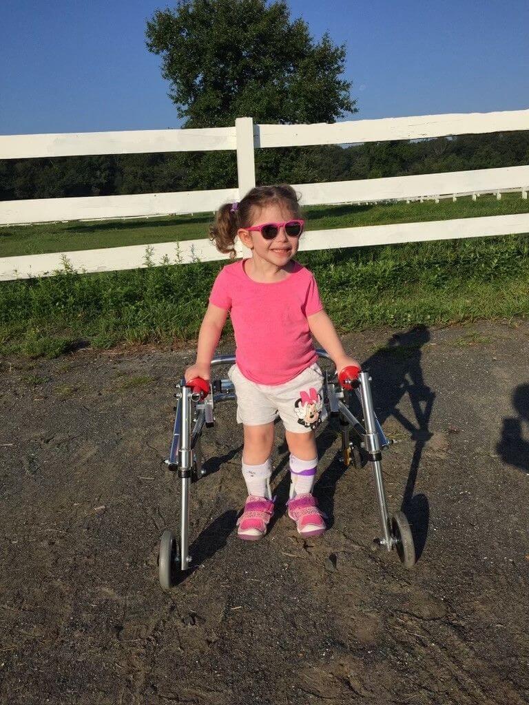 Ella Weisbord using her walker
