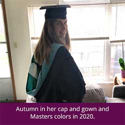 Autumn Paolini in her graduation cap and gown