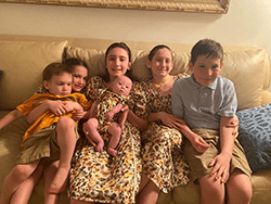 Felicity, a baby, with her five older siblings