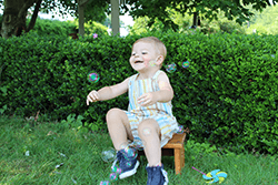 Sonny Staniscia playing with bubbles