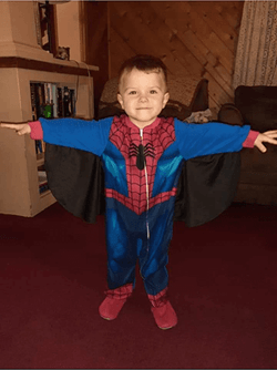 Kade Krepps in a Spiderman costume