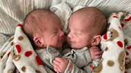 Ryan and  Jaxson Vorp as newborns