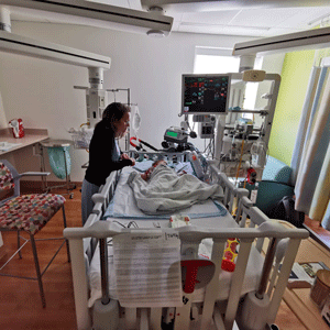 Image of patient in crib.