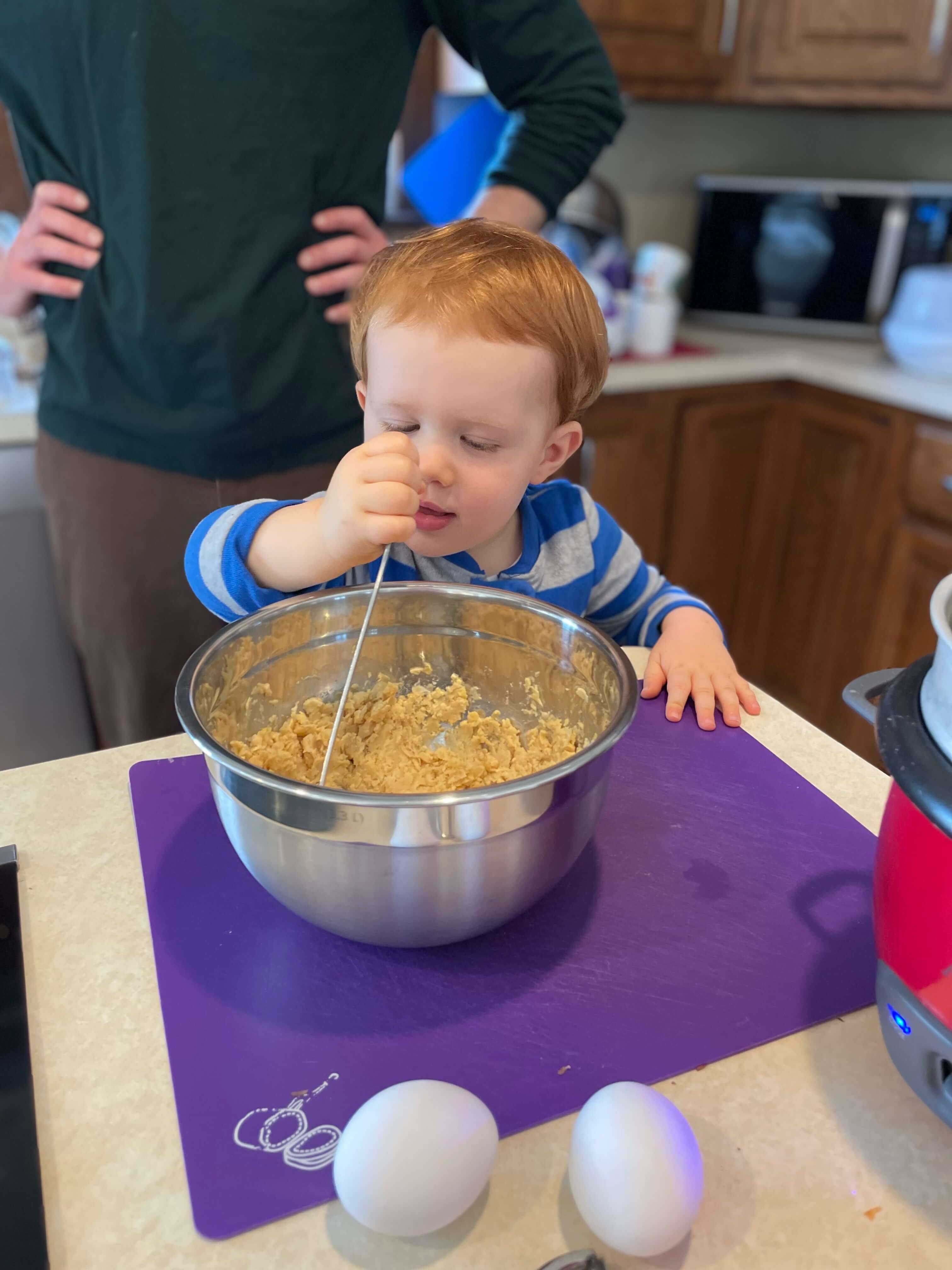 Andrew Cranshaw making batter