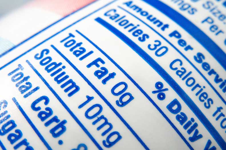 nutrition label - sodium focus