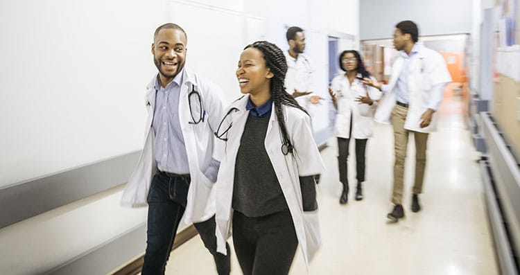 doctors walking down hall