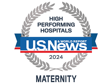 High Performing Hospitals U.S. News badge for Maternity service line.