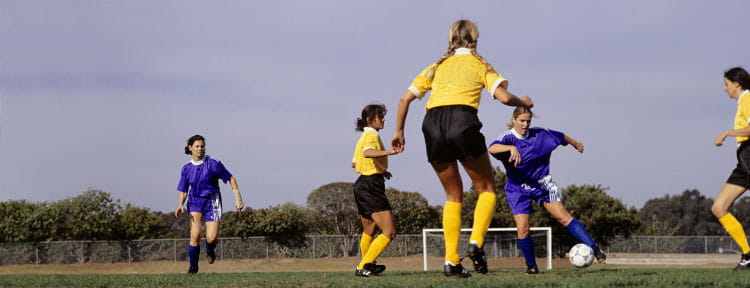 middle-school girls' soccer game