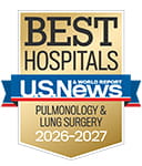 One of the best national hospitals, ranked in pulmonology by U.S. News and World Report.