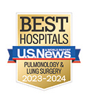 One of the best national hospitals, ranked in pulmonology by U.S. News and World Report.