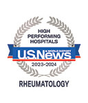 One of the best national hospitals, ranked in rheumatology by U.S. News and World Report.