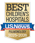One of the best children's hospitals, ranked in pulmonology by U.S. News and World Report.