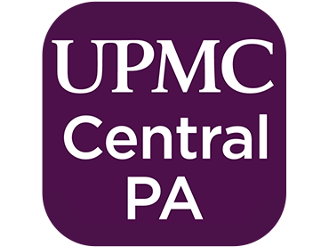 UPMC Central PA button with purple background and white text.