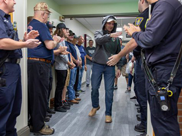 Surprise Celebration for Local Firefighter Completing Radiation Treatment