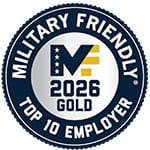2026 Gold Military Friendly Top 10 Employer