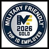 2024 Gold Military Friendly Top 10 Employer