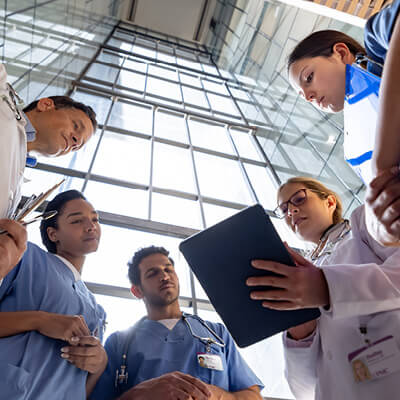 Image of doctors talking.