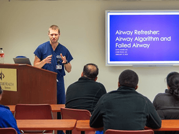 Airway algorithm didactic — one of 11 annual curriculum sessions