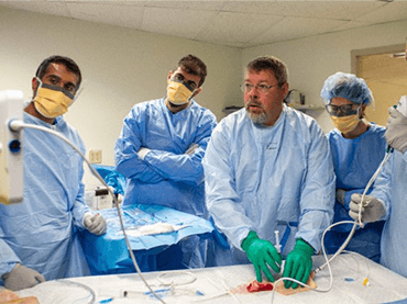 CCM Department Chief leading our percutaneous tracheostomy lab