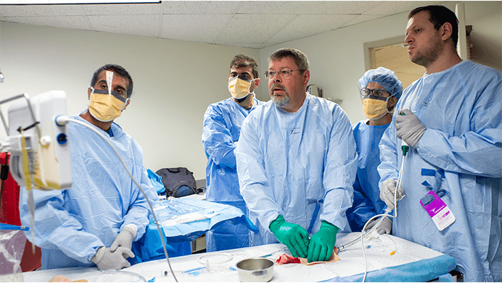 CCM Department Chief leading our percutaneous tracheostomy lab